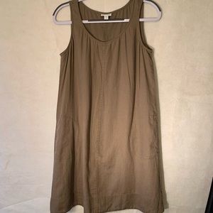 J. Jill Tan 100% Linen Dress with pockets size Small EUC
